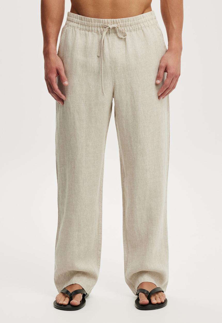 Cotton On - Baggy Linen Pant - Oatmeal