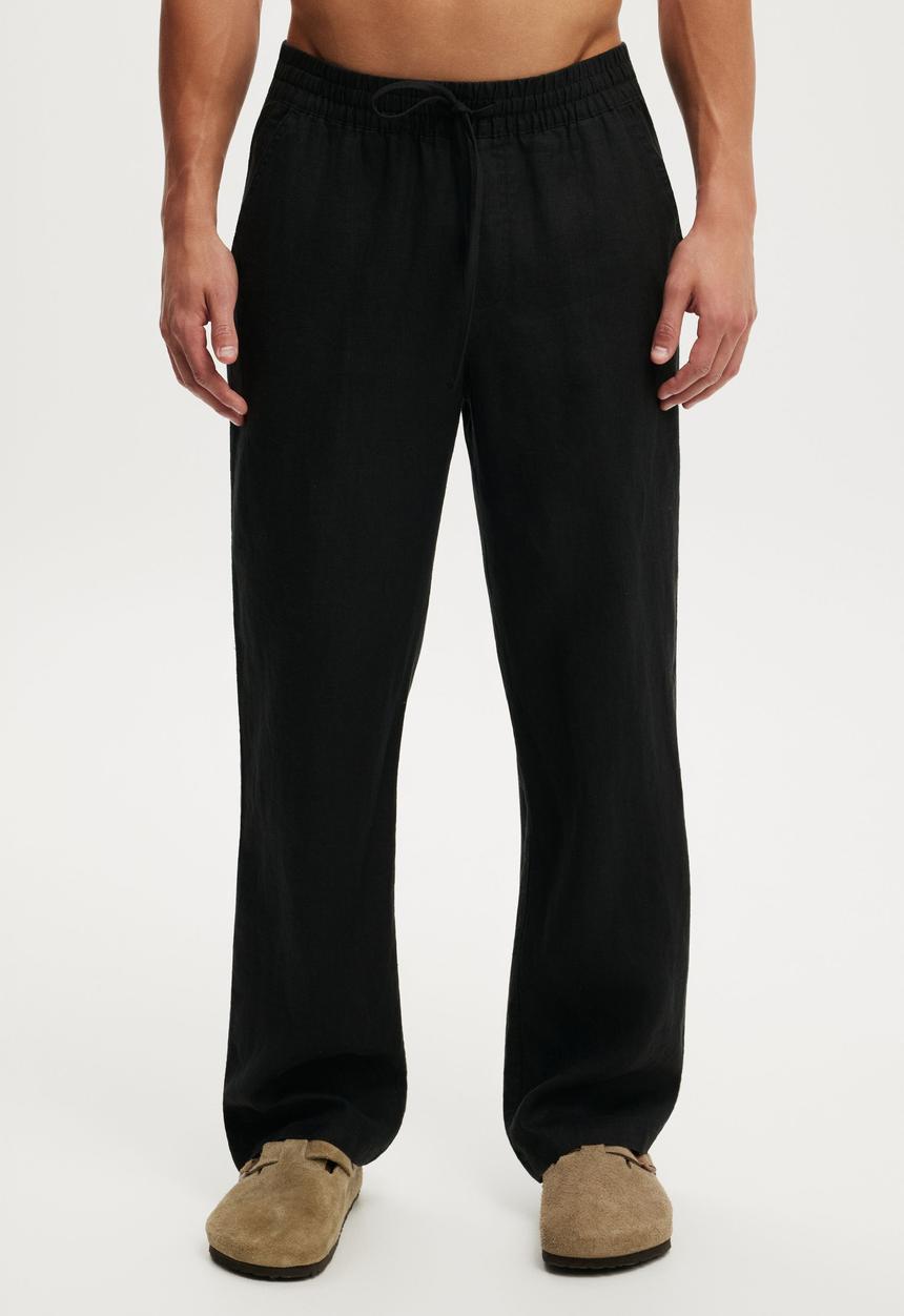 Cotton On - Baggy Linen Pant - Black