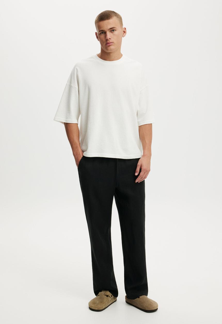 Cotton On - Baggy Linen Pant - Black