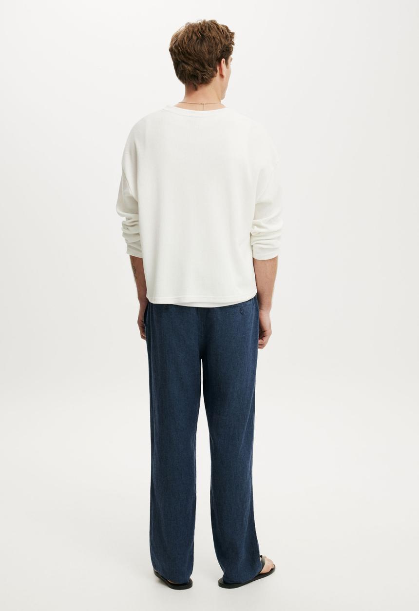 Cotton On - Baggy Linen Pant - Navy