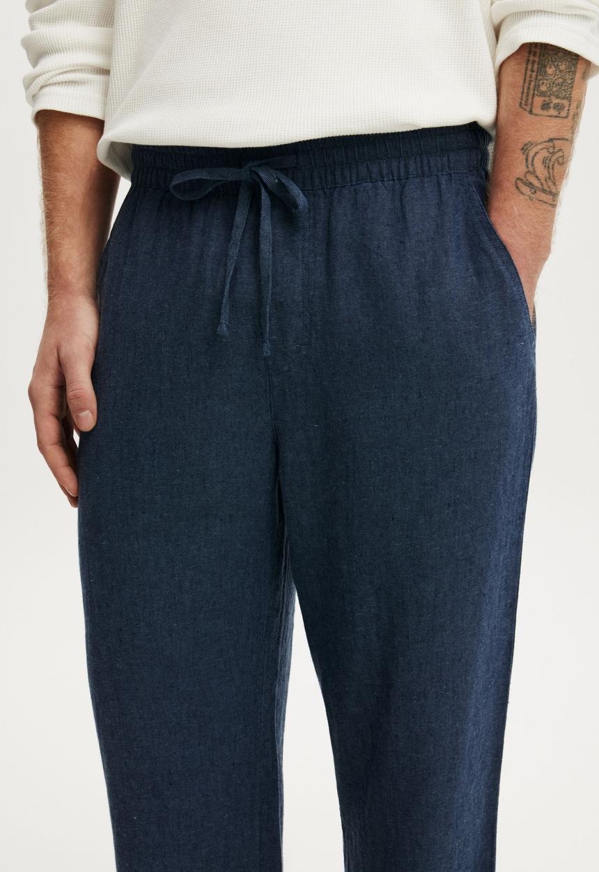 Cotton On - Baggy Linen Pant - Navy