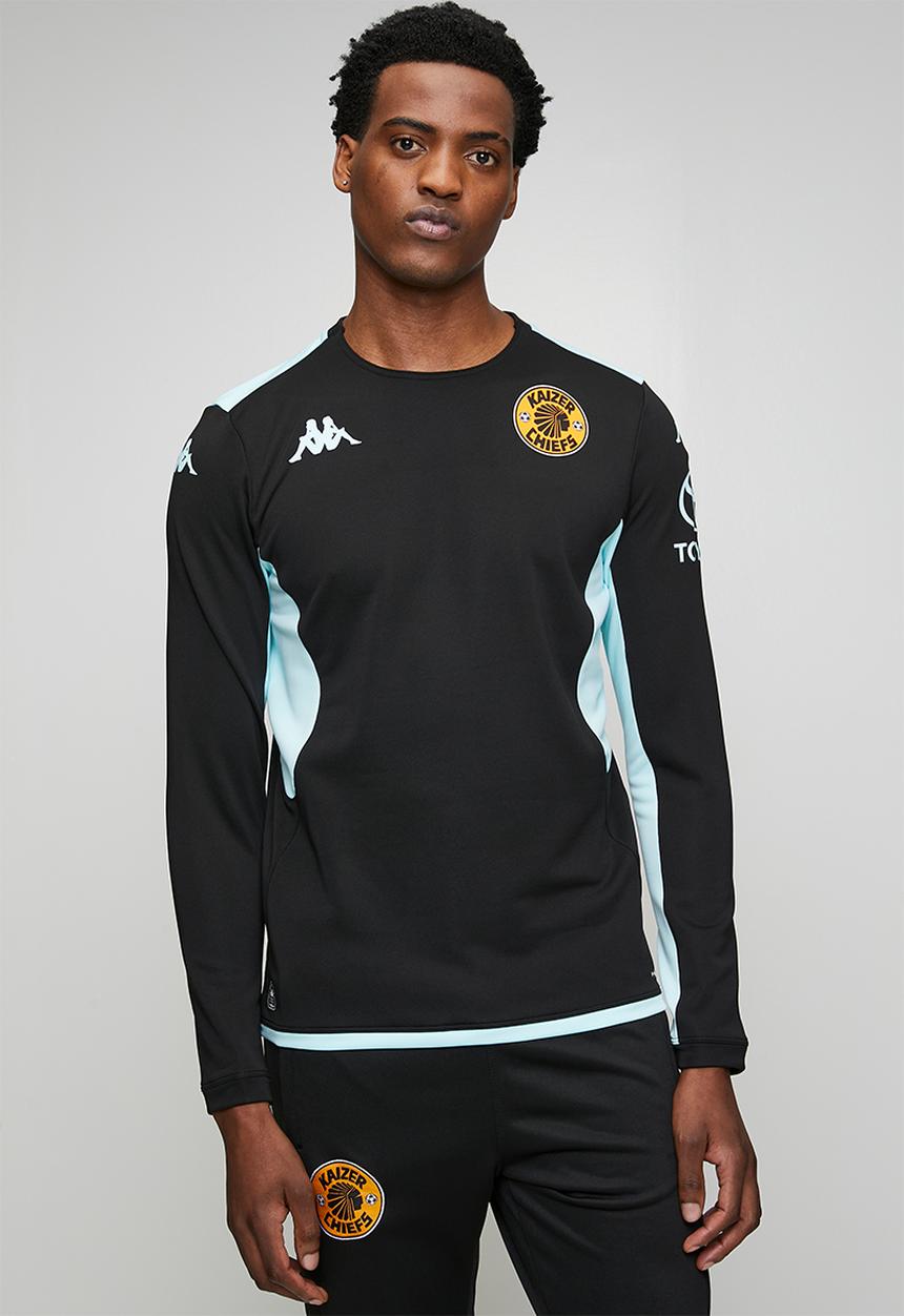 KAPPA - Training Pull Over Top - Black/Azure Retreat