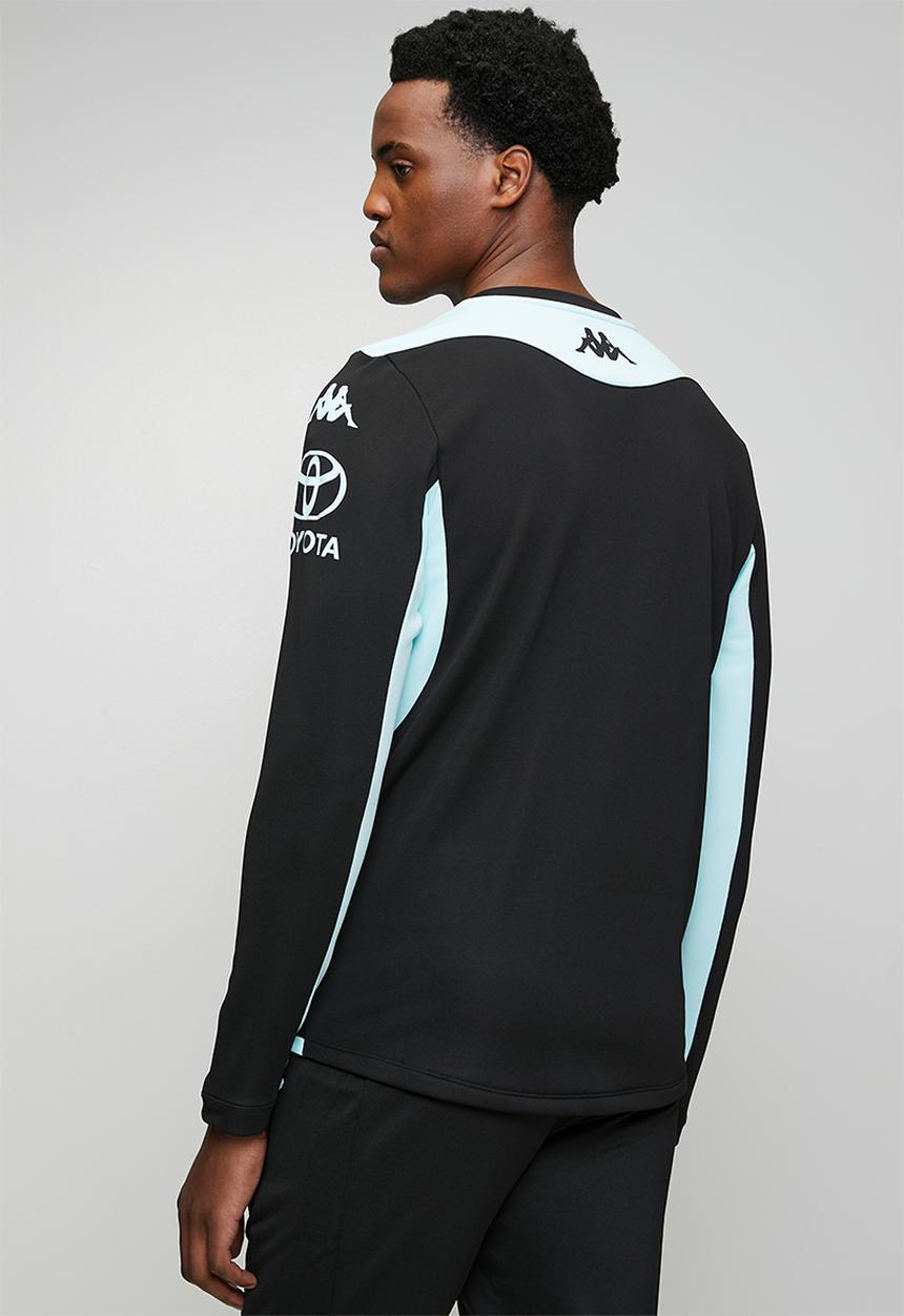 KAPPA - Training Pull Over Top - Black/Azure Retreat