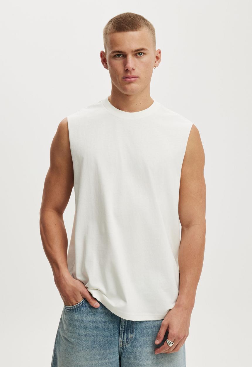 Cotton On - Everyday Fit Muscle - Vintage White