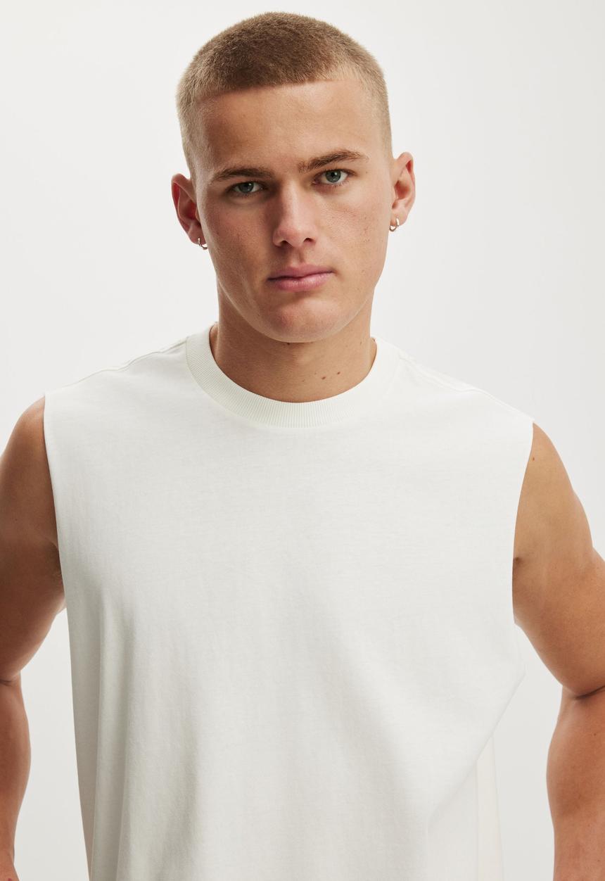 Cotton On - Everyday Fit Muscle - Vintage White