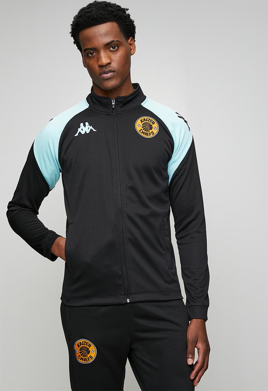 KAPPA - Lenno AM Slim Track Top - Black/Azure Retreat