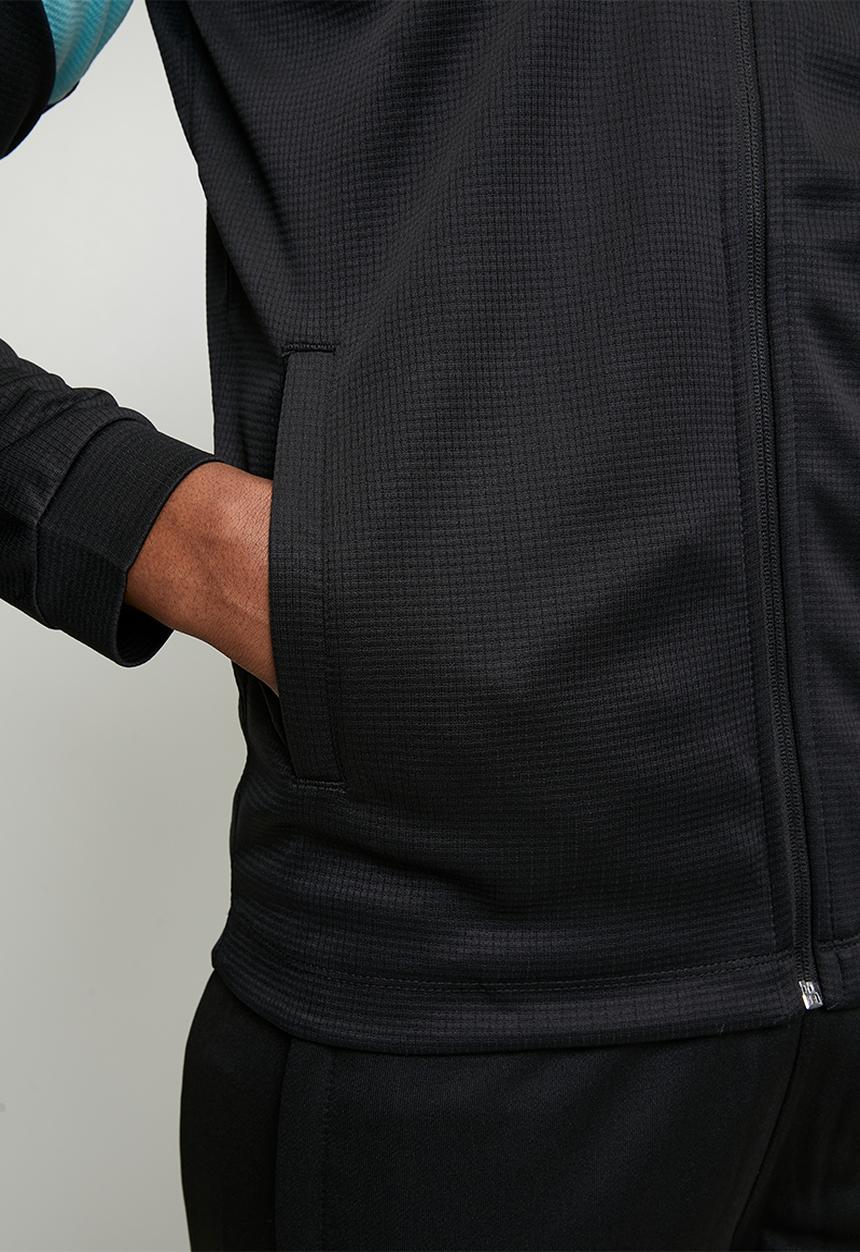 KAPPA - Lenno AM Slim Track Top - Black/Azure Retreat