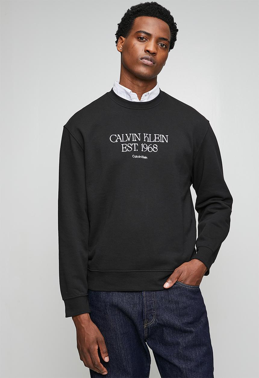 Calvin Klein - Terry 1968 nyc graphic cn swtshrt - black