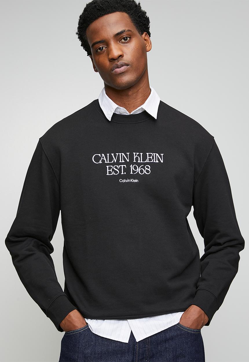 Calvin Klein - Terry 1968 nyc graphic cn swtshrt - black