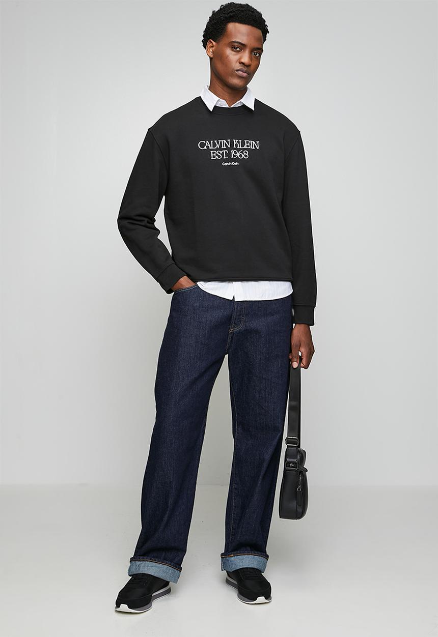 Calvin Klein - Terry 1968 nyc graphic cn swtshrt - black