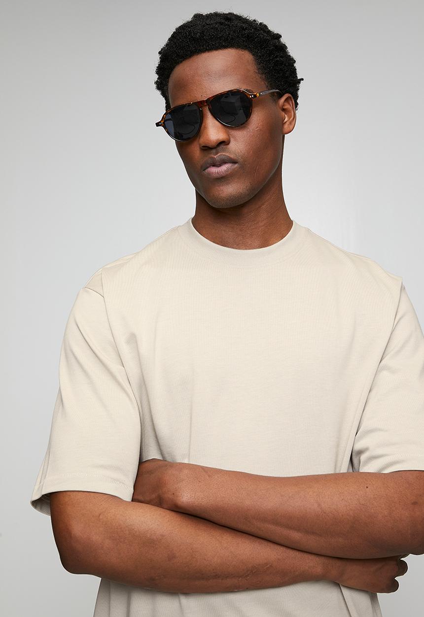 Only & Sons - ONSMILLENIUM OVZ SHORT SLEEVE TEE - Neutral