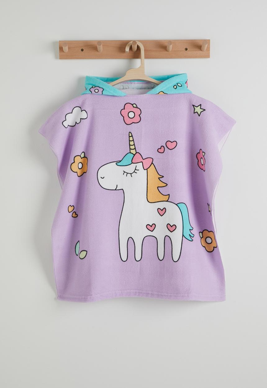 Pop Candy - Unicorn-themed hooded towel - purple