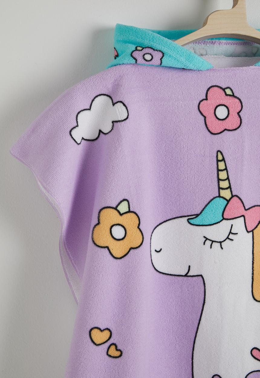 Pop Candy - Unicorn-themed hooded towel - purple