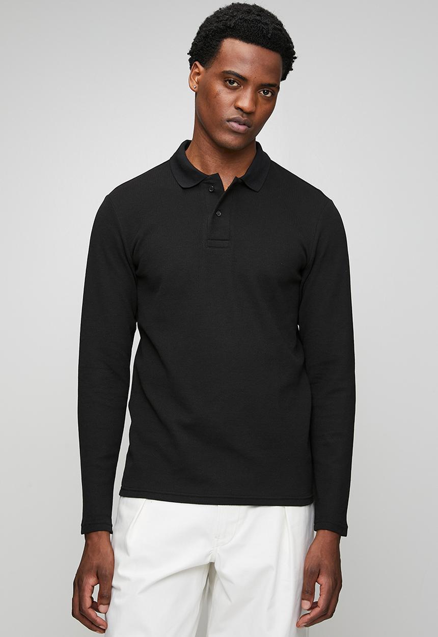 Only & Sons - ONSBEN Regular Long Sleeve Polo - Black