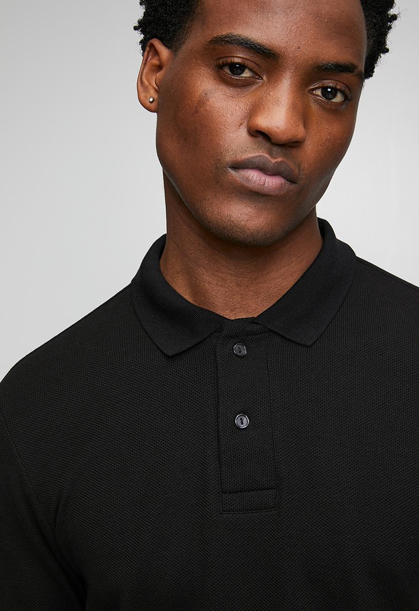 Only & Sons - ONSBEN Regular Long Sleeve Polo - Black