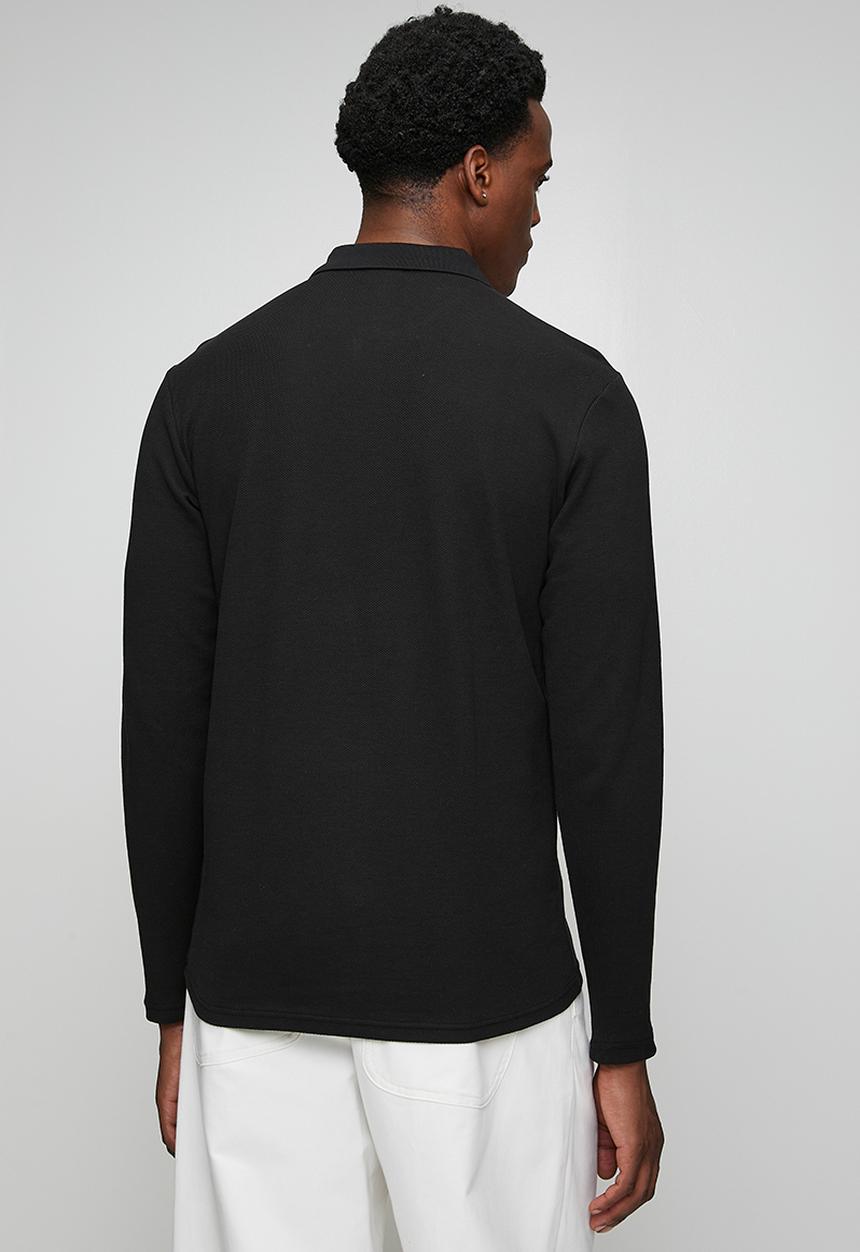 Only & Sons - ONSBEN Regular Long Sleeve Polo - Black