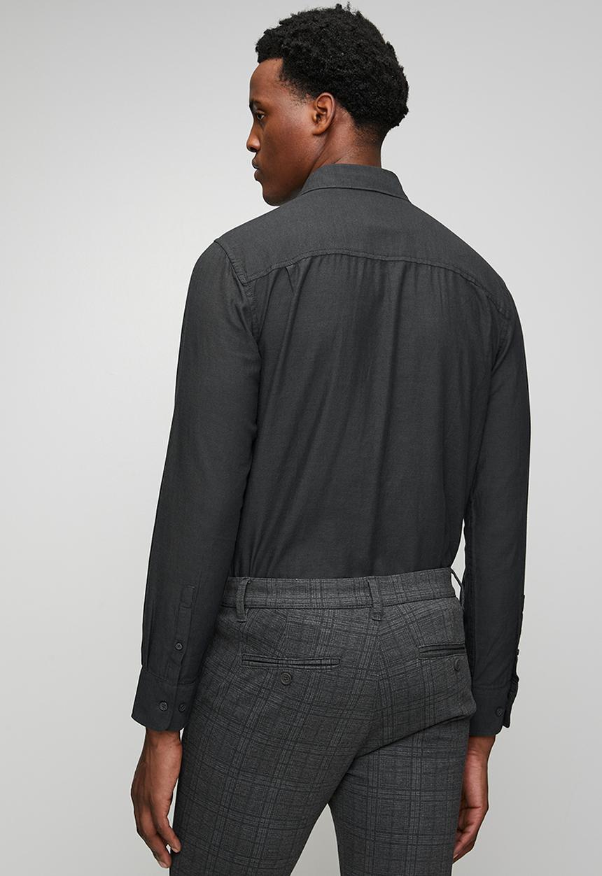 Only & Sons - ONSMARS REG FIT LONG SLEEVE SHIRT - Charcoal