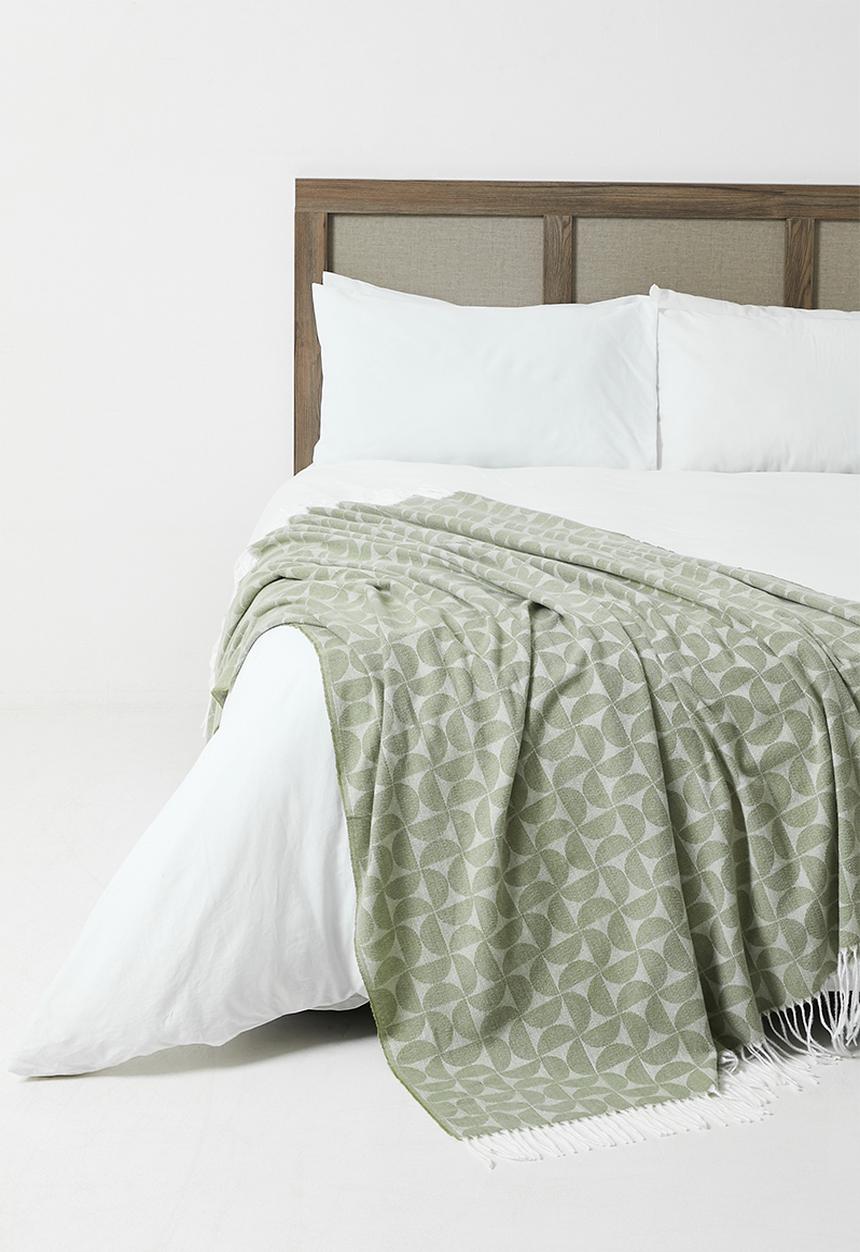 H&S - Mod Jacquard Blanket - Watercress