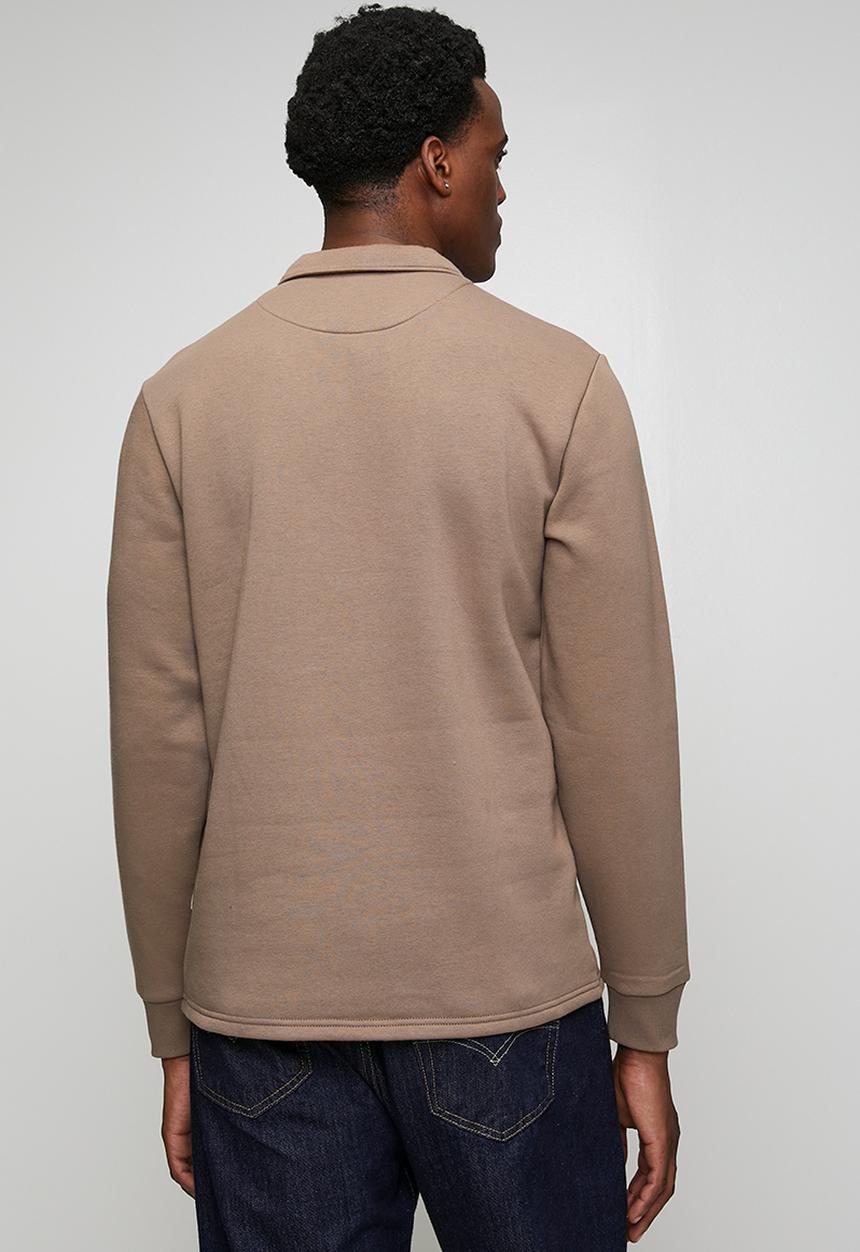 Only & Sons - ONSDAWSON Regular Long Sleeve Rugby Polo - Brown