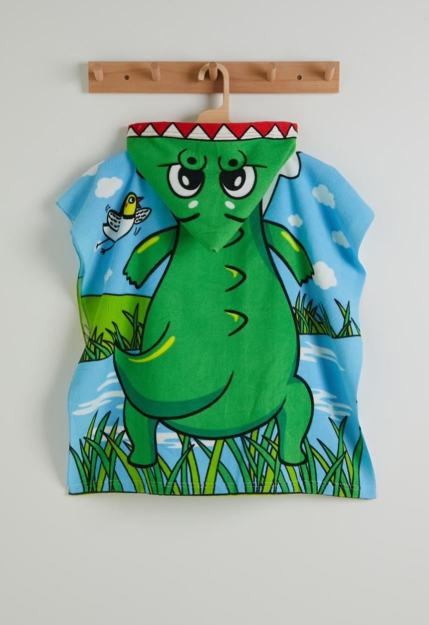 Pop Candy - Croc-themed hooded towel - green/multi
