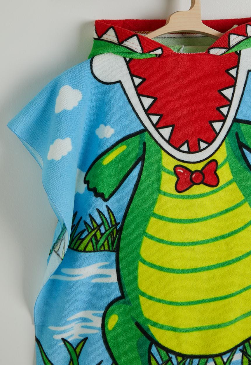 Pop Candy - Croc-themed hooded towel - green/multi