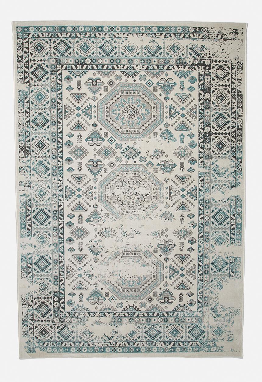 Hertex Haus - Karim blue surf rug - blue & cream