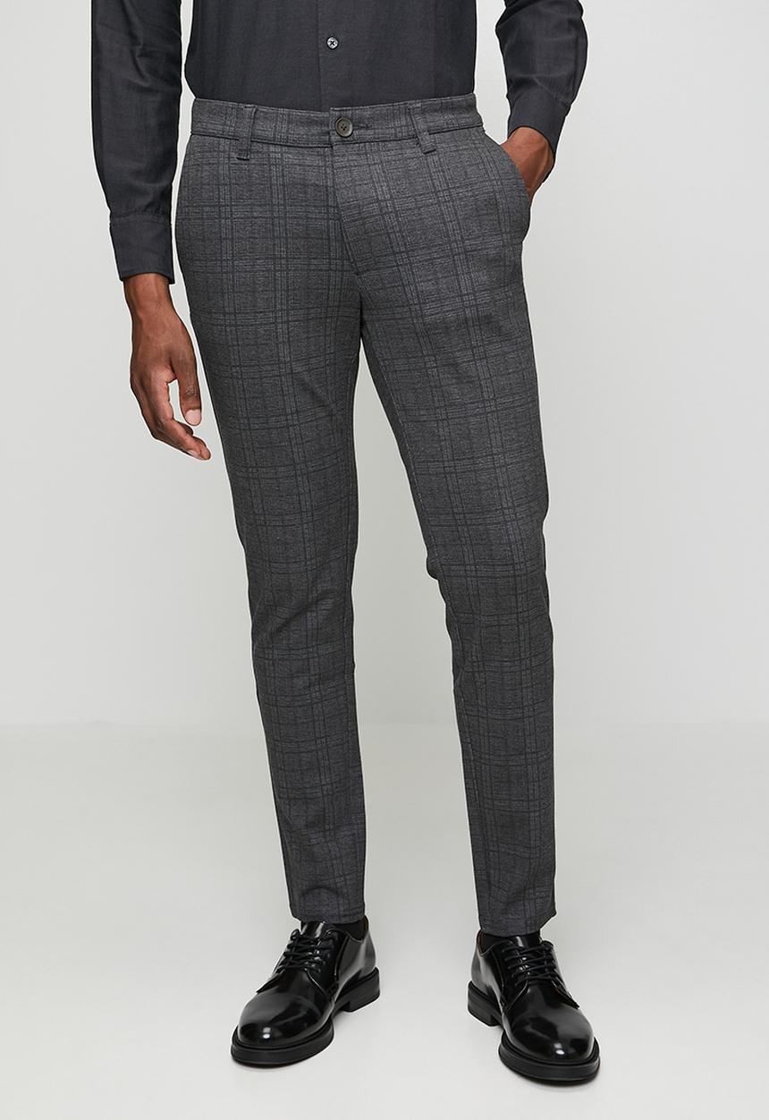 Only & Sons - ONSMARK SLIM CHECK 020933 PANT - Grey