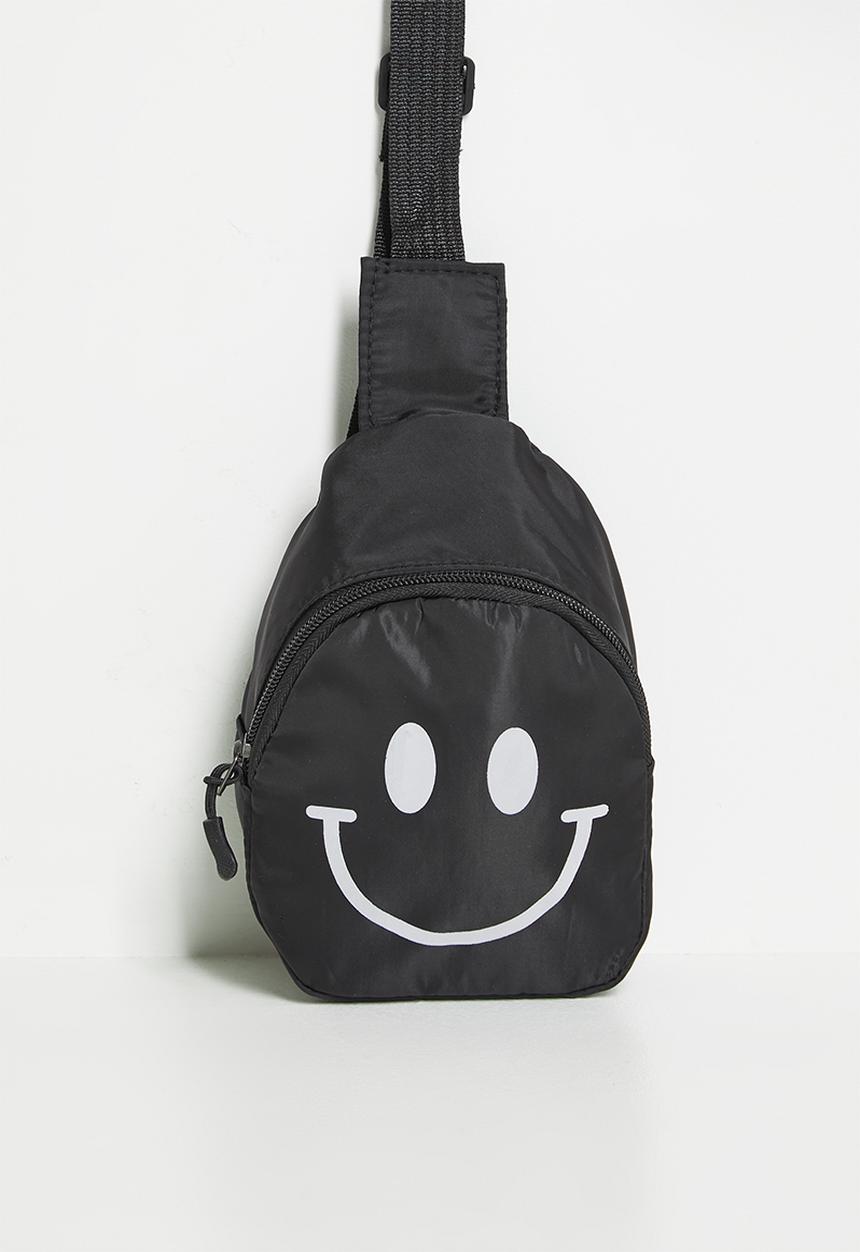 Pop Candy - Smiley face crossbody bag - black