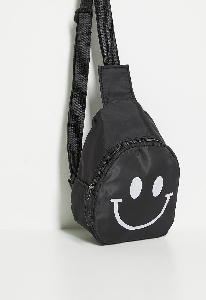 Pop Candy - Smiley face crossbody bag - black