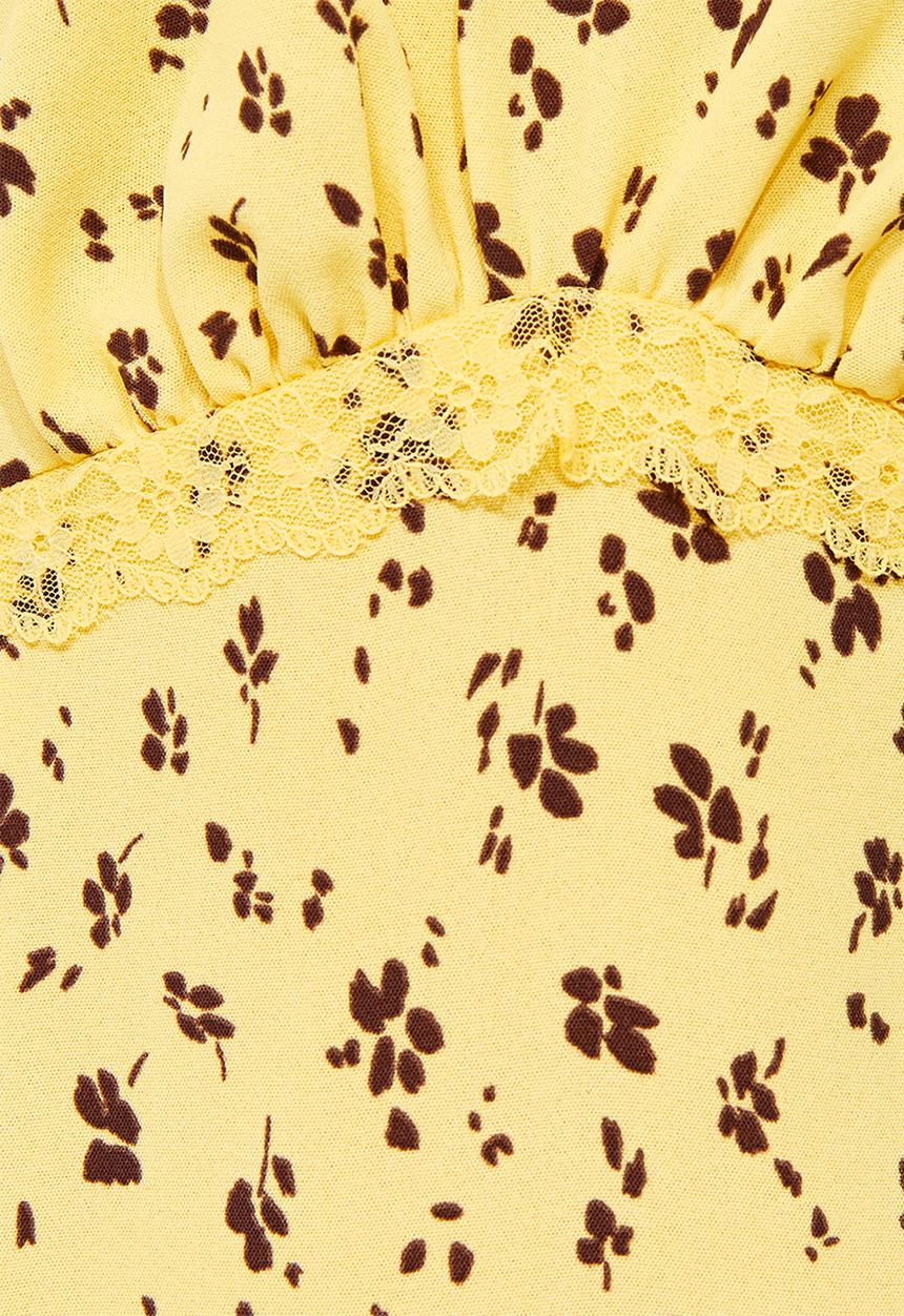 New Look - Primrose flrl lace carol midi - Yellow ditsy