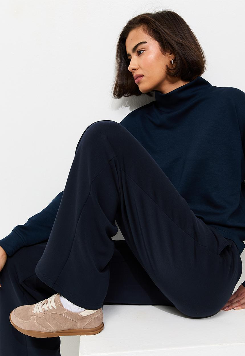 New Look - Premium wide leg jogger - navy