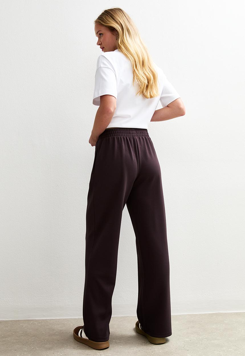 New Look - Premium wide leg jogger - dark burgundy