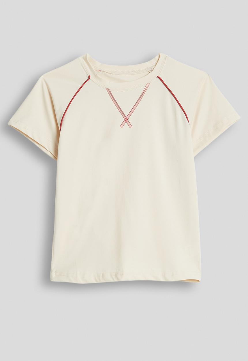 Pop Candy - Coverstitch tee & shorts - cream