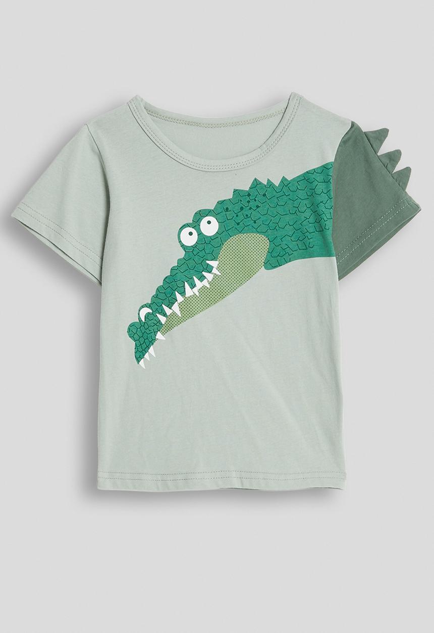 Pop Candy - Croc graphic tee & plain shorts - green multi