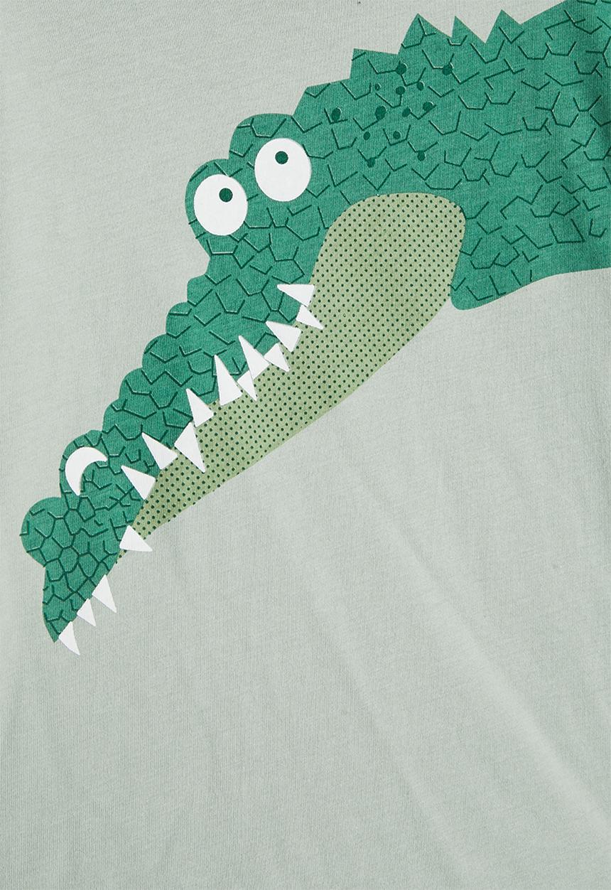 Pop Candy - Croc graphic tee & plain shorts - green multi