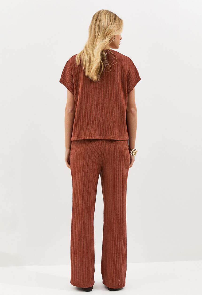 New Look - C&s vde pointelle trouser - rust