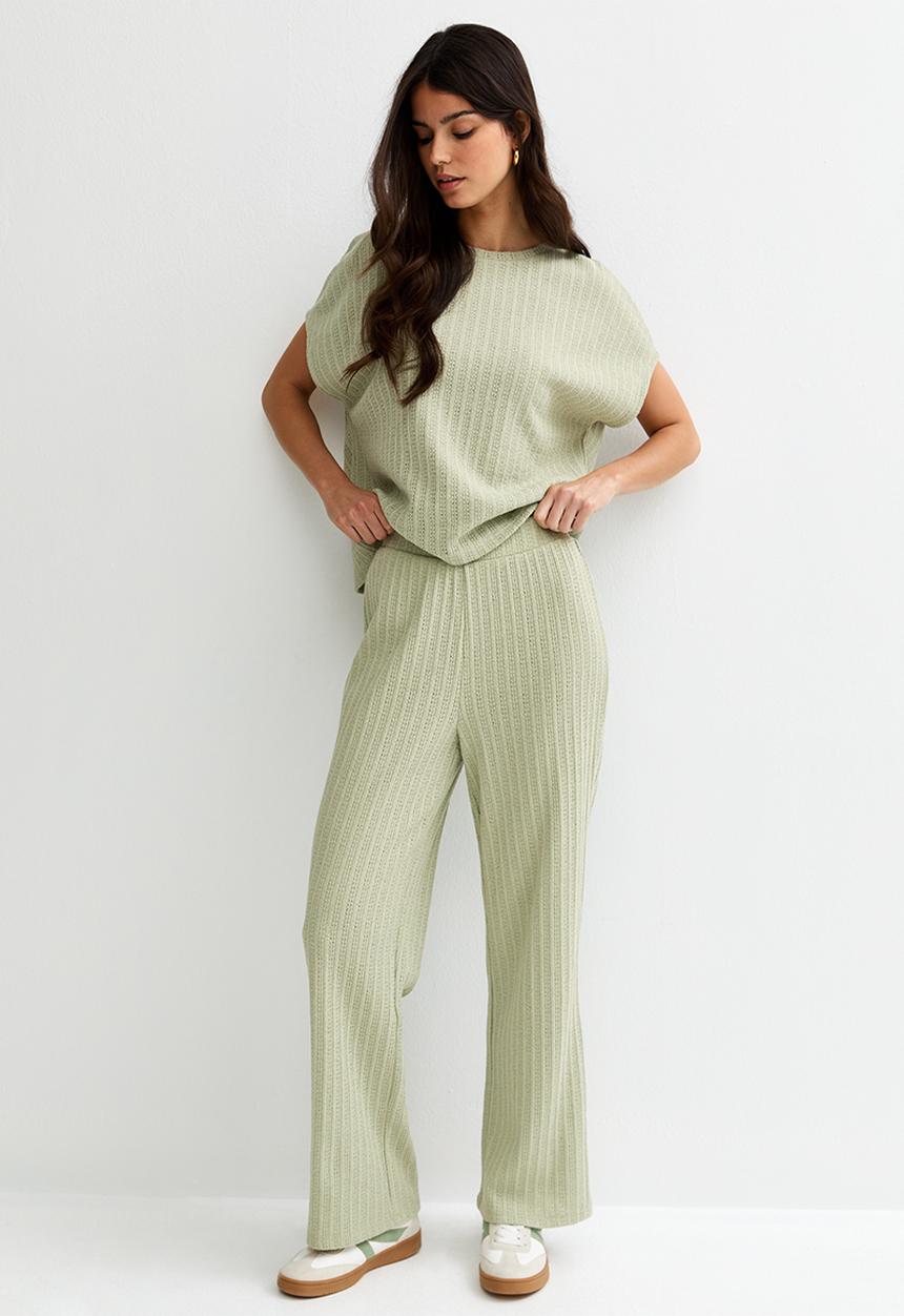 New Look - C&s vde pointelle trouser - green