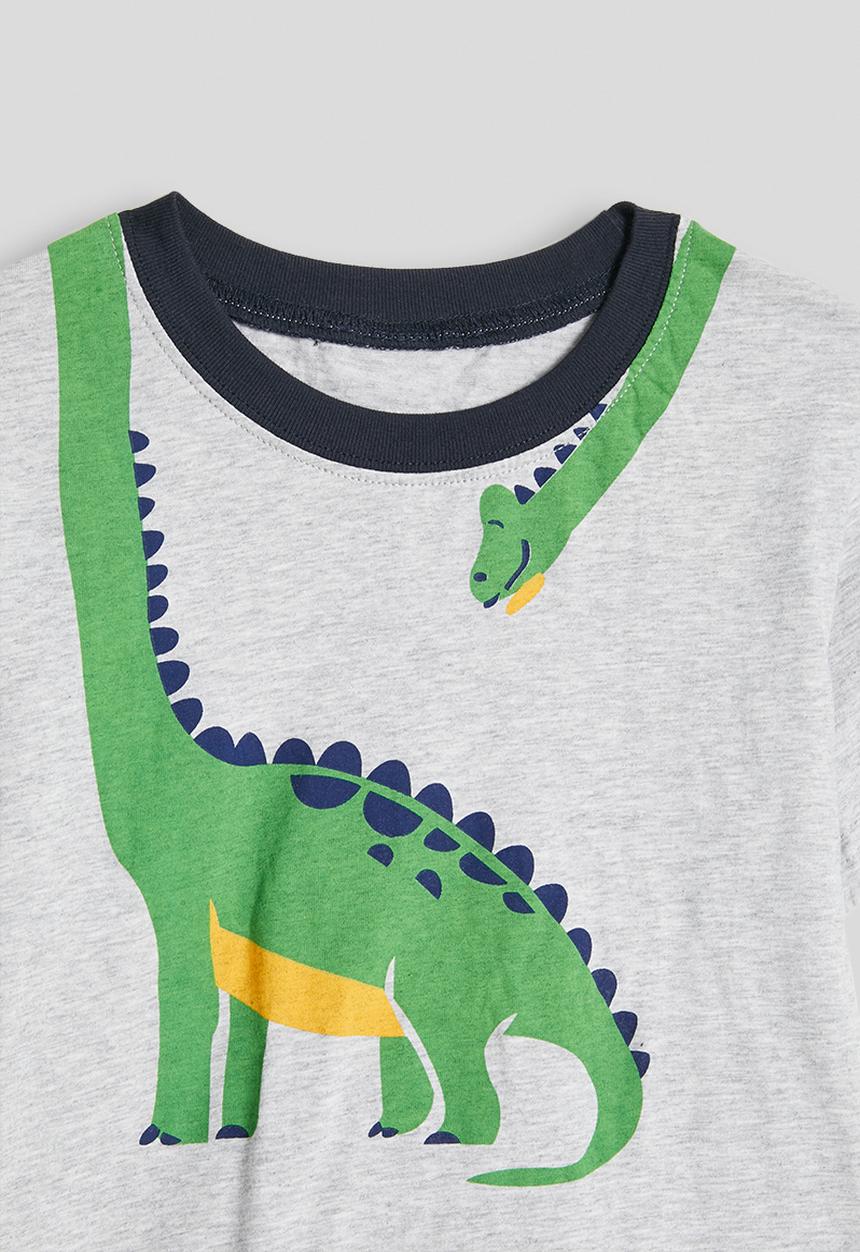 Pop Candy - Dino tee and aop shorts - grey/navy