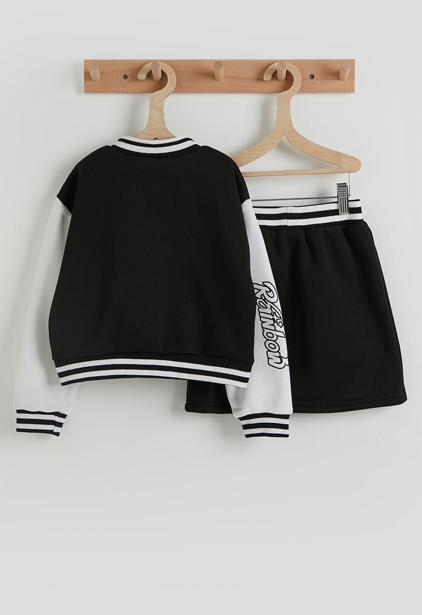 Pop Candy - Baseball jacket and skirt - black/white