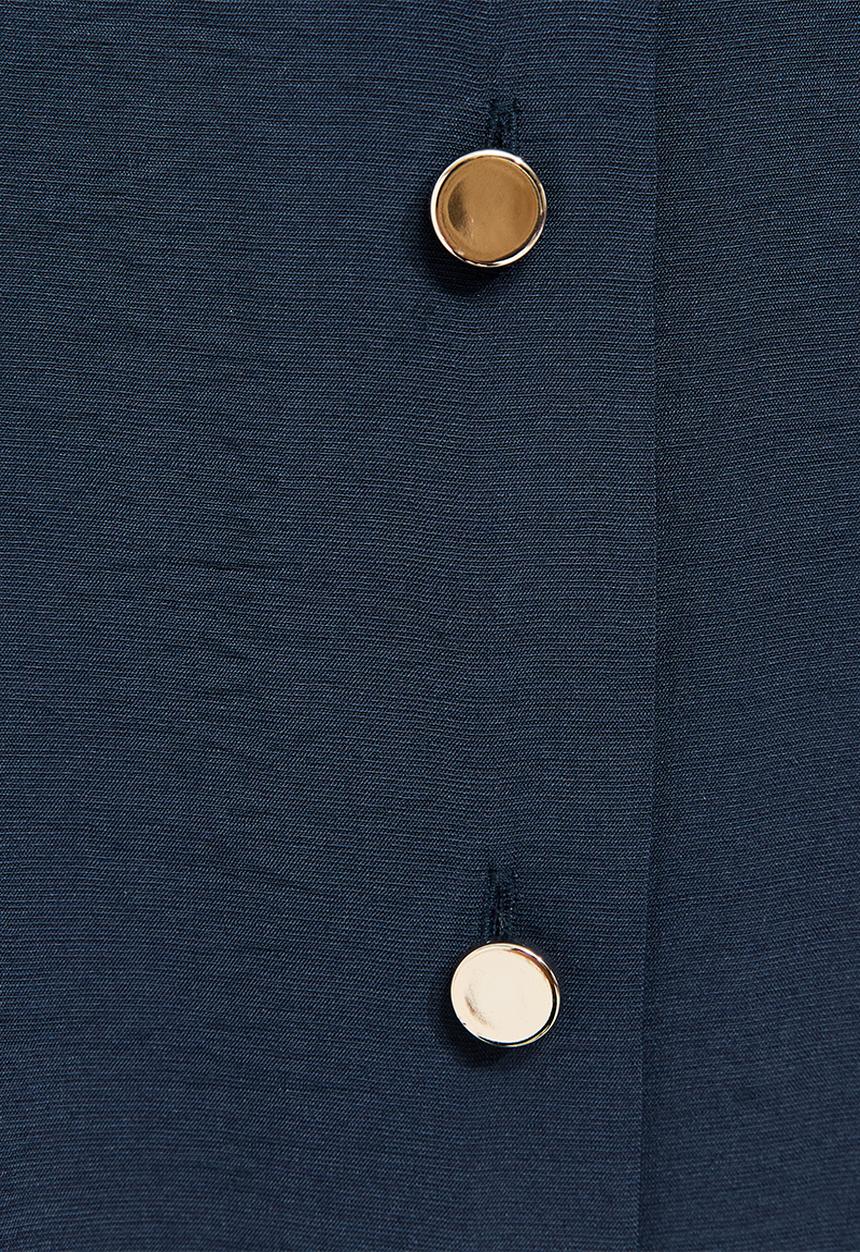 New Look - Jupiter bttn thru puff midi - Navy