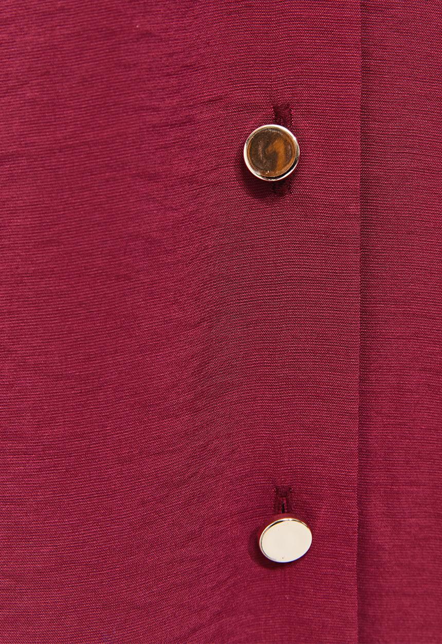 New Look - Jupiter bttn thru puff midi - Burgundy