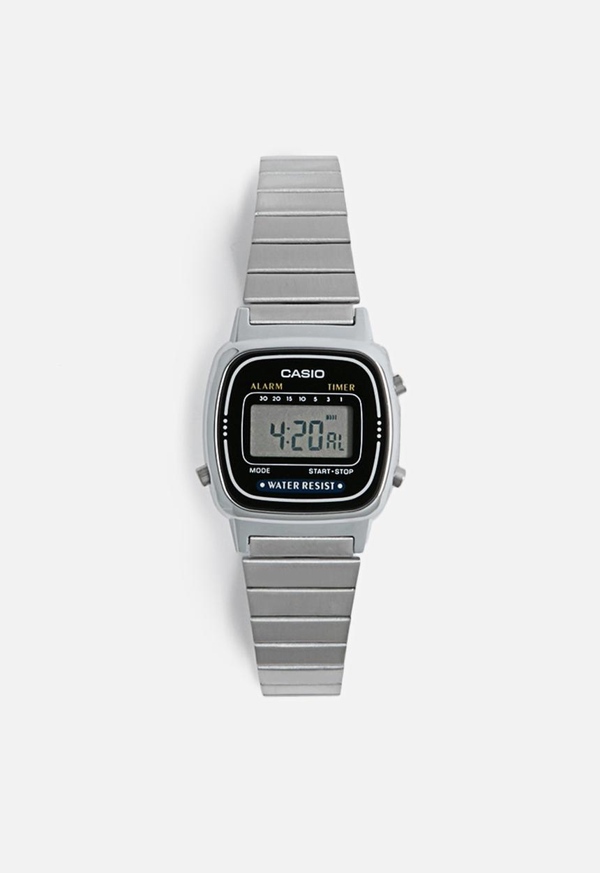 Casio - Digital retro watch LA-670WA-1DF-silver