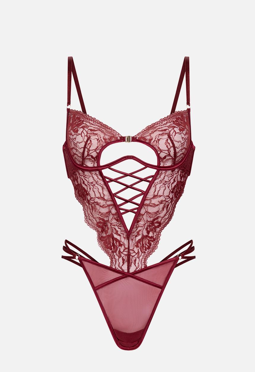 Hunkemoller - Greta bodysuit - cabernet