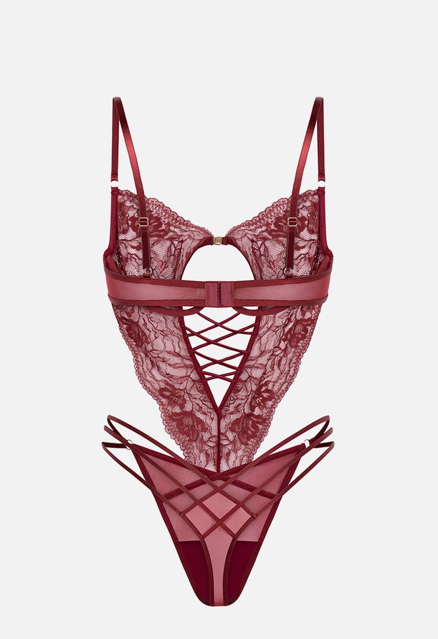 Hunkemoller - Greta bodysuit - cabernet