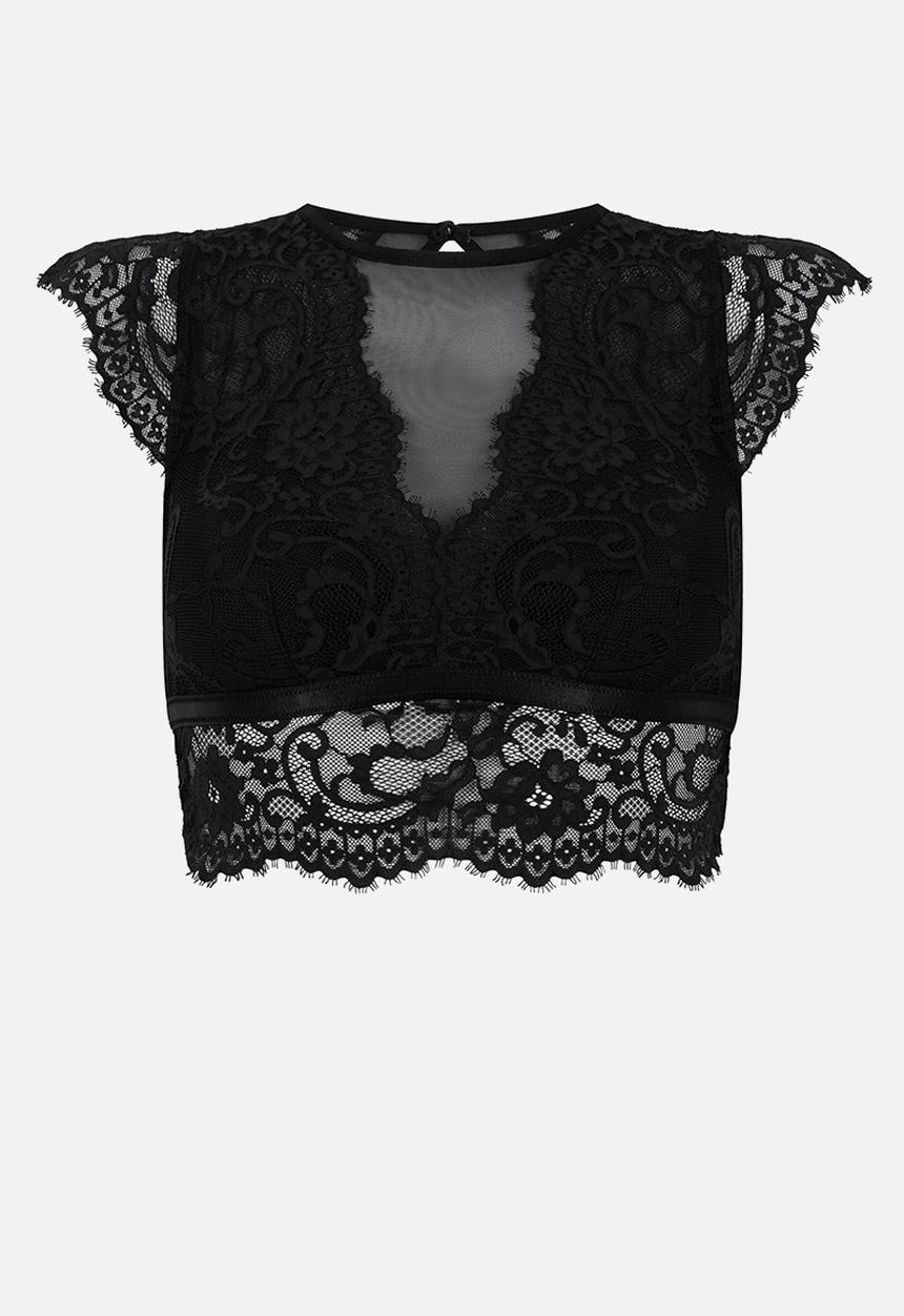 Hunkemoller - Valora high neck bralette - caviar