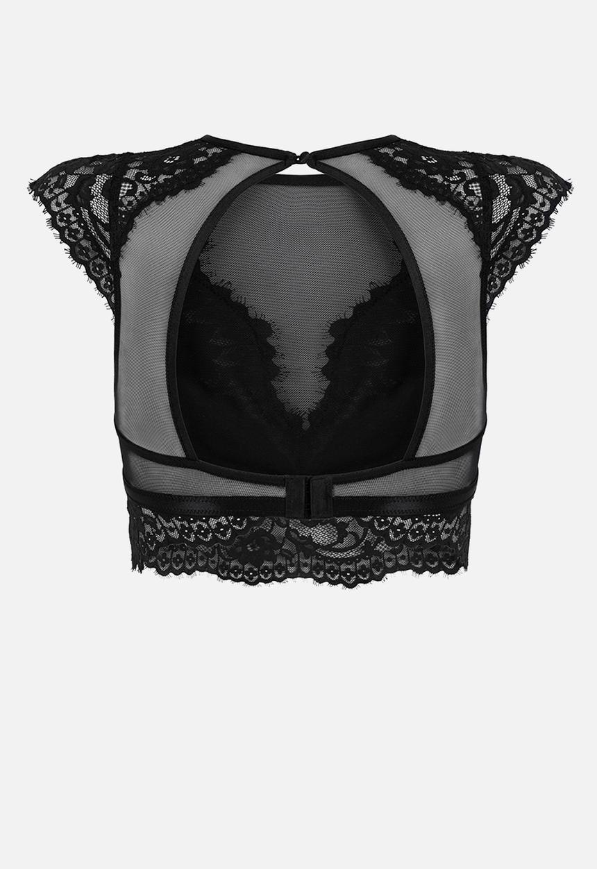 Hunkemoller - Valora high neck bralette - caviar