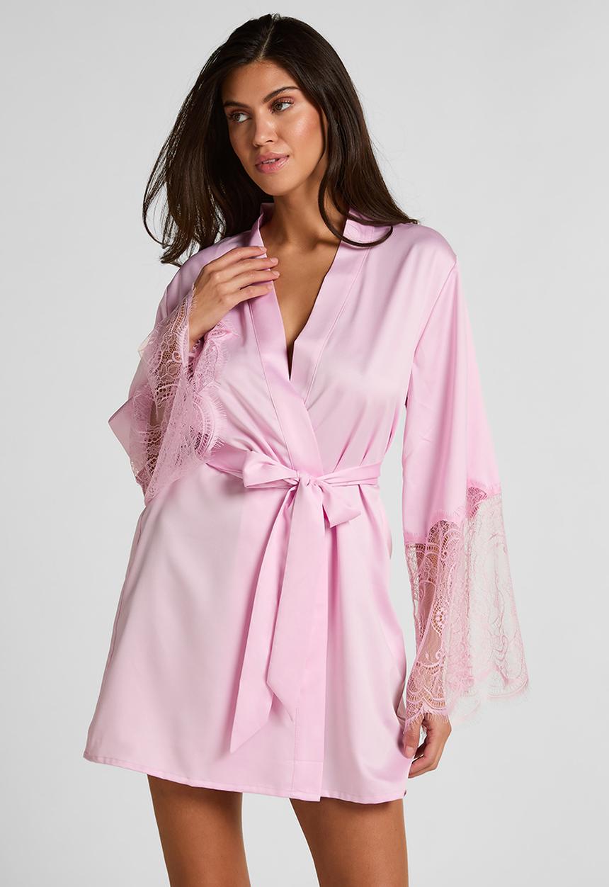 Hunkemoller - Kimono satin lace robe - pirouette