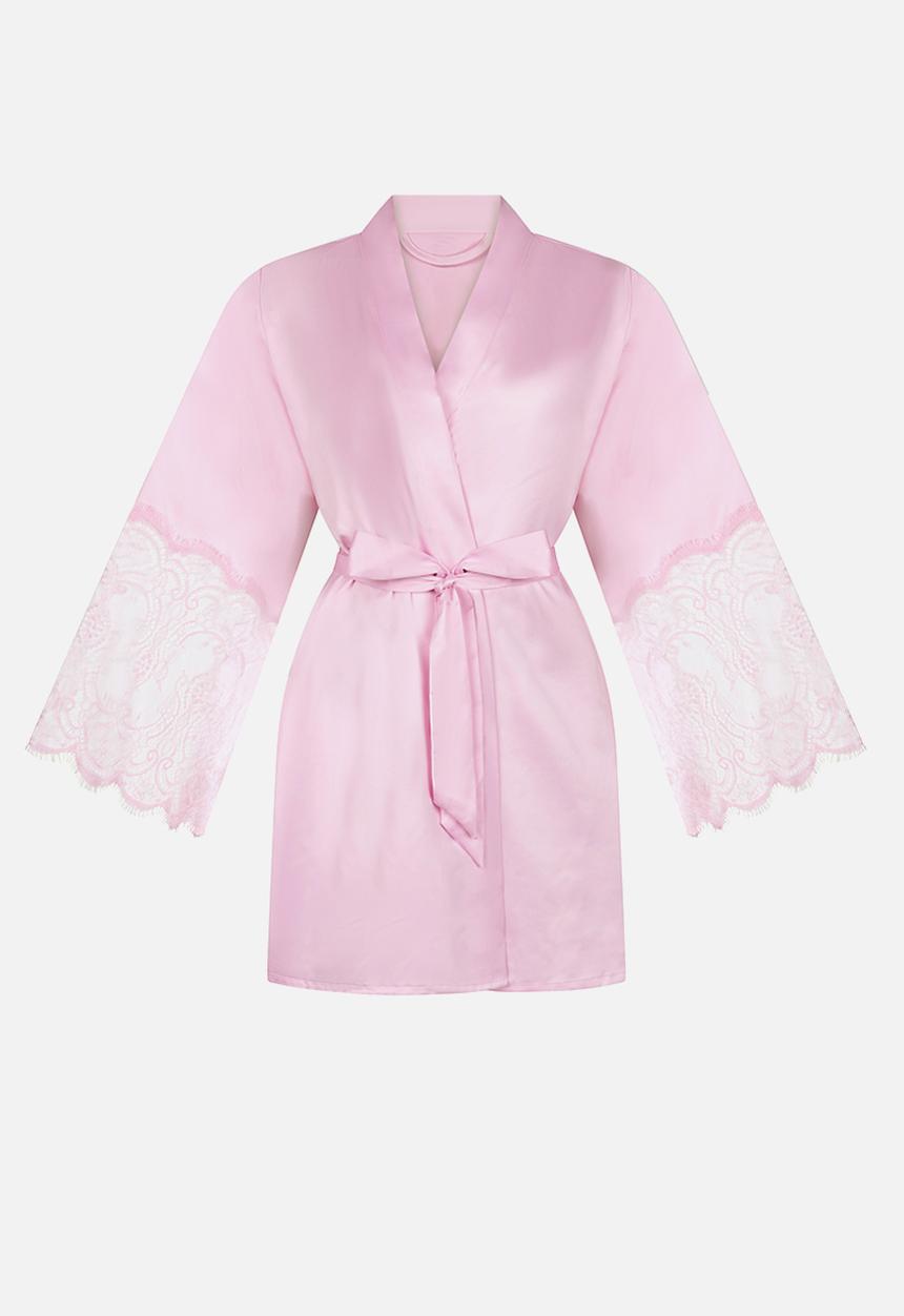 Hunkemoller - Kimono satin lace robe - pirouette
