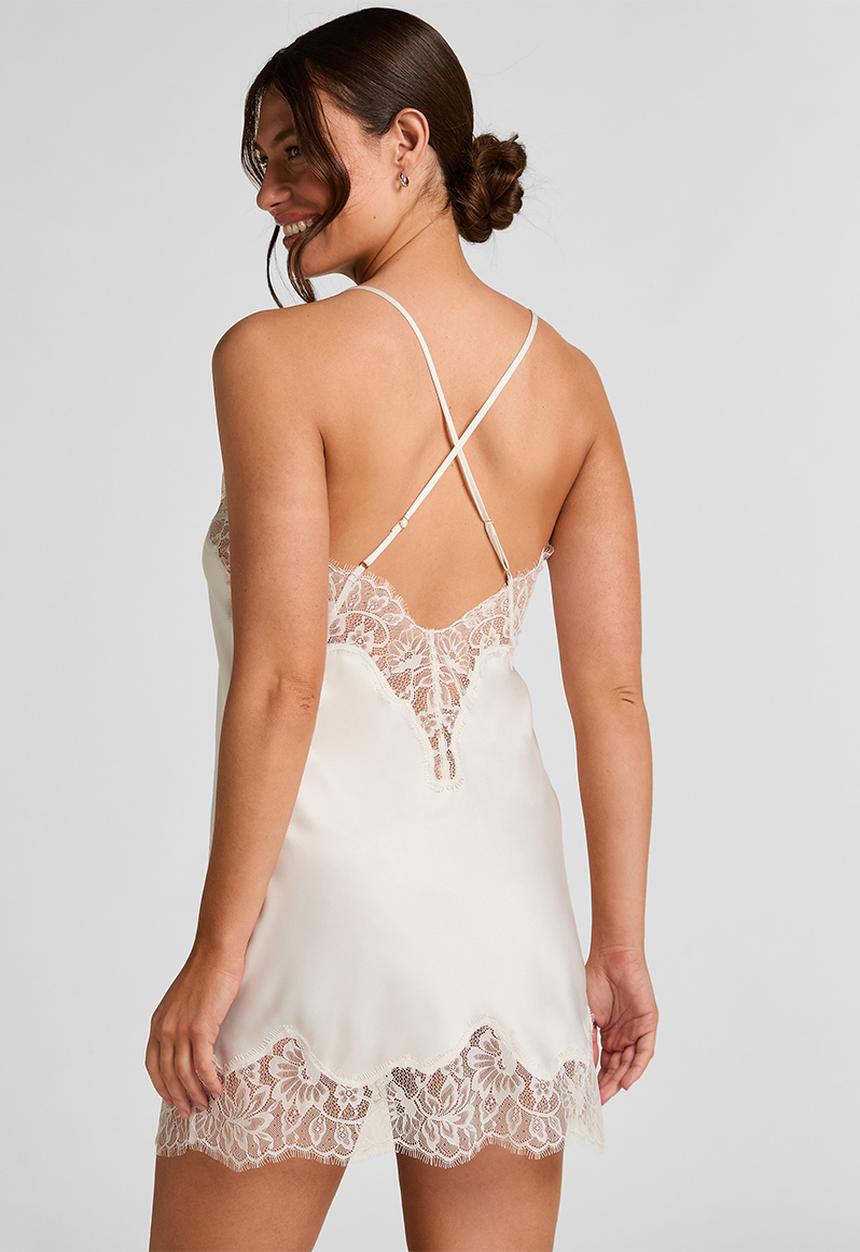 Hunkemoller - Sd satin valerie nightie - gardenia