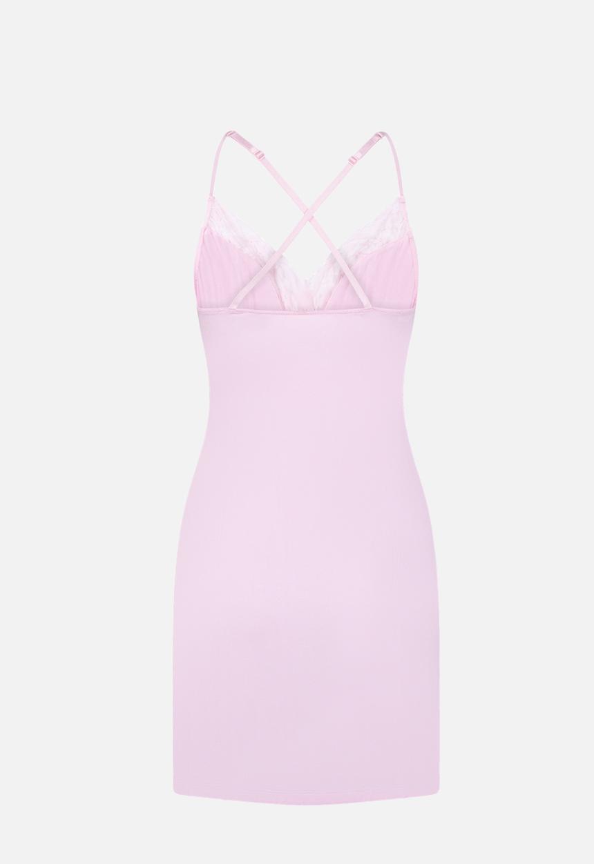 Hunkemoller - Sd jersey lace bow nightie - pink lady